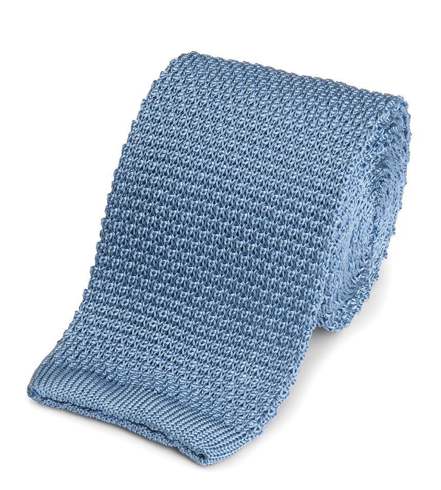 Knitted Silk (Sky Blue) Tie Neckwear Benson And Clegg 