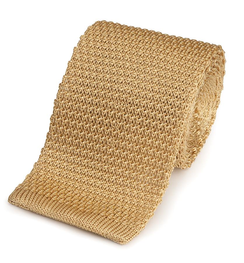 Knitted Silk (Yellow) Tie Neckwear Benson And Clegg 