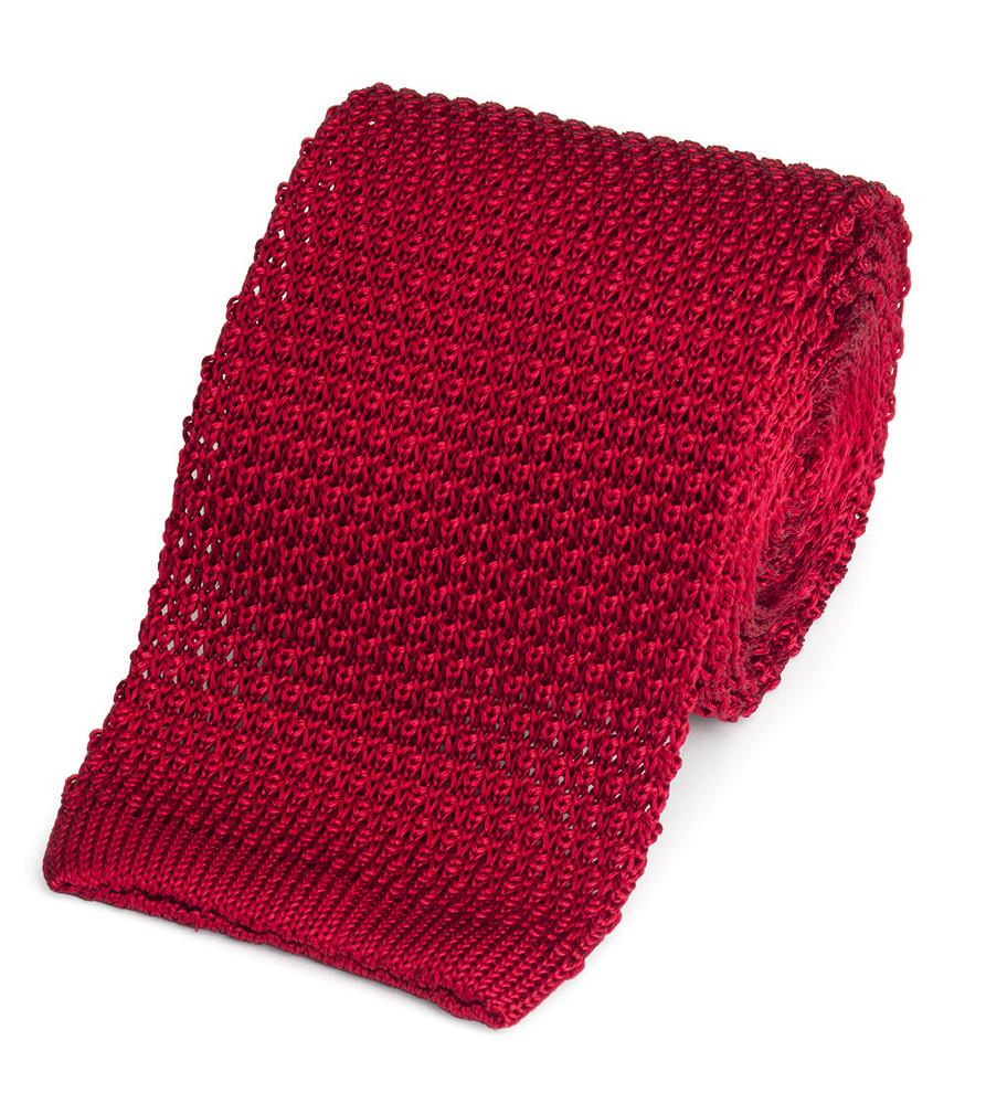 Knitted Silk (Red) Tie Neckwear Benson And Clegg 