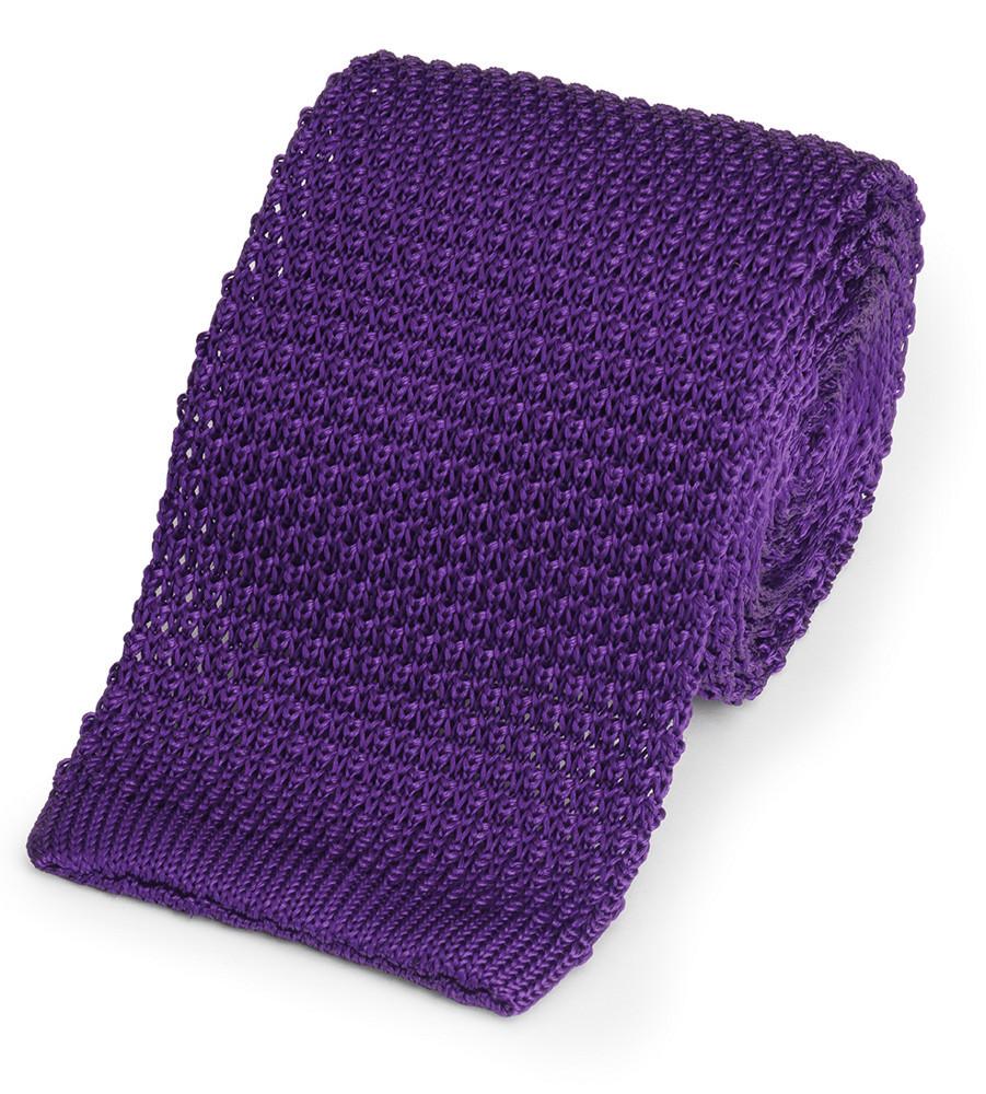 Knitted Silk (Purple) Tie Neckwear Benson And Clegg 