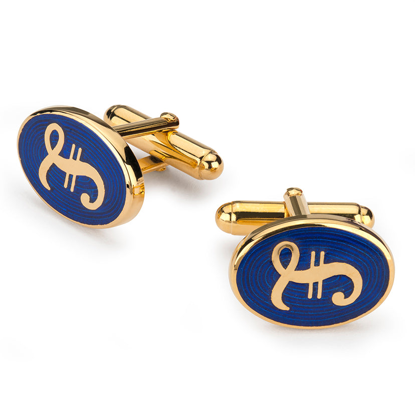 Pound Sterling Cufflinks In Navy Enamel Cufflinks Benson & Clegg 