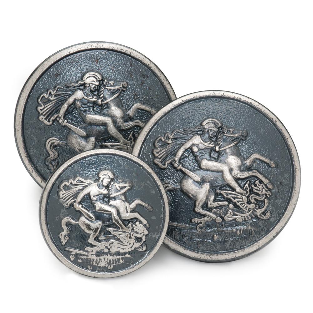 St George & The Dragon (Antique Silver) Blazer Button (Single Breasted) Blazer Buttons Not specified 