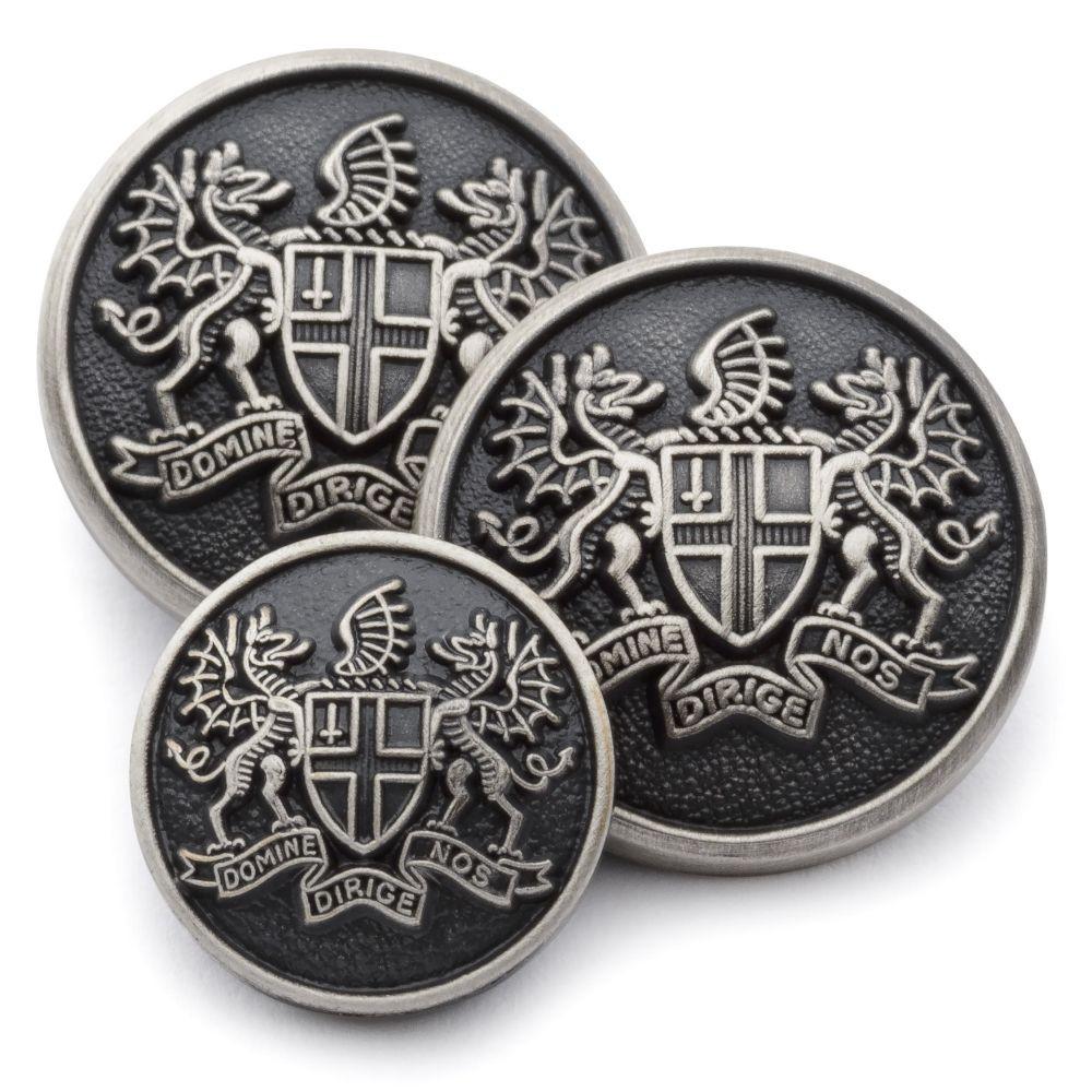 City Of London (Antique Silver) Blazer Button Set (Single Breasted) Blazer Buttons Not specified 