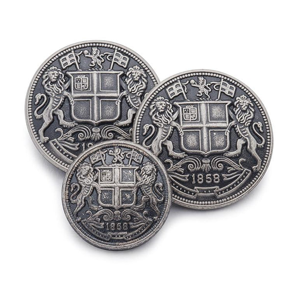 East India Company (Antique Silver) Blazer Button Set (Single Breasted) Blazer Buttons Not specified 