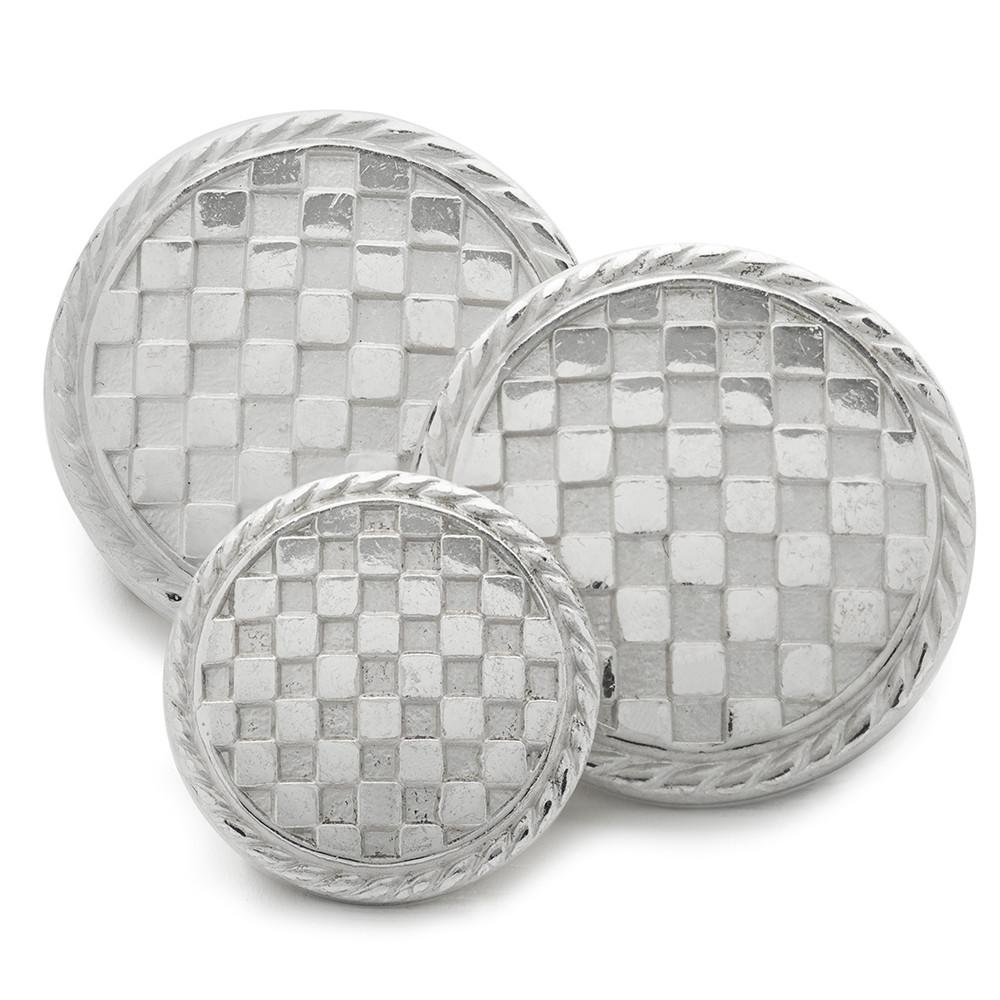 Checkerboard (Silver) Blazer Button Set (Single Breasted) Blazer Buttons Not specified 