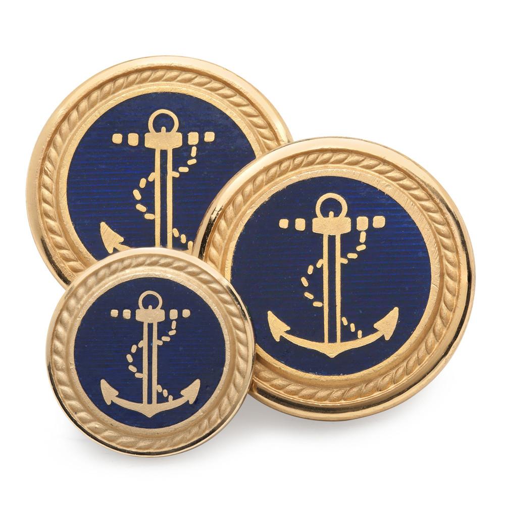Anchor & Rope (Blue Enamel) Blazer Button Set (Single Breasted) Blazer Buttons Not specified 