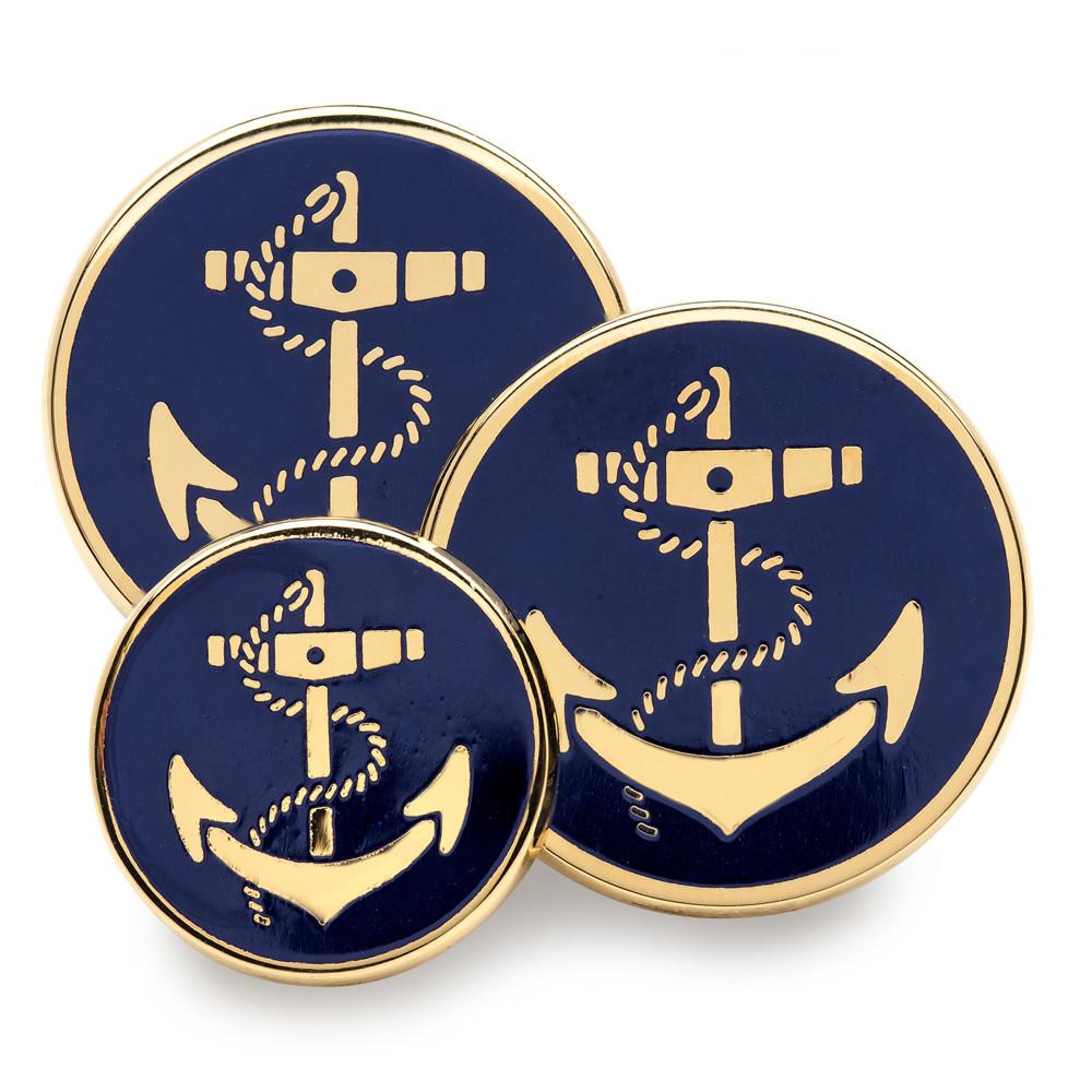 Anchor (Blue Enamel) Blazer Button Set (Single Breasted) Blazer Buttons Not specified 