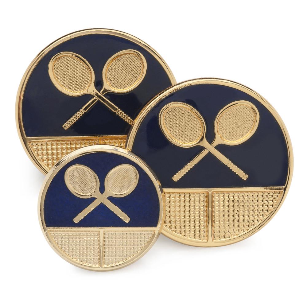 Tennis (Blue Enamel) Blazer Button Set (Single Breasted) Blazer Buttons Not specified 