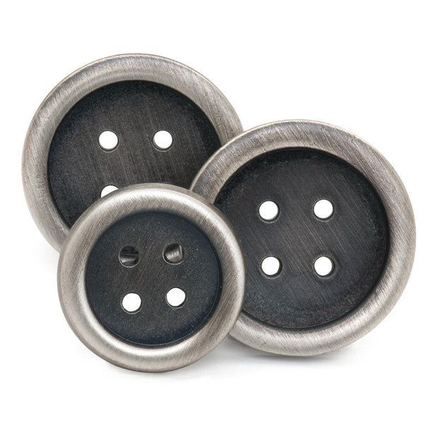 Four Hole (Antique Silver) Blazer Button Set (Single Breasted) Blazer Buttons Not specified 
