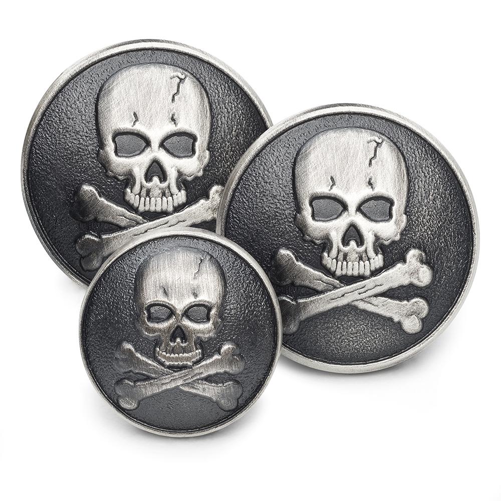 Skull & Crossbones (Antique Silver) Blazer Button Blazer Buttons Not specified Large 
