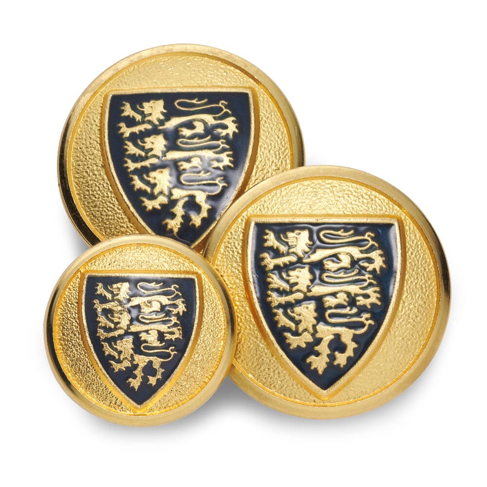 Three Lions With Navy Enamel Blazer Button Set Blazer Buttons Benson & Clegg 