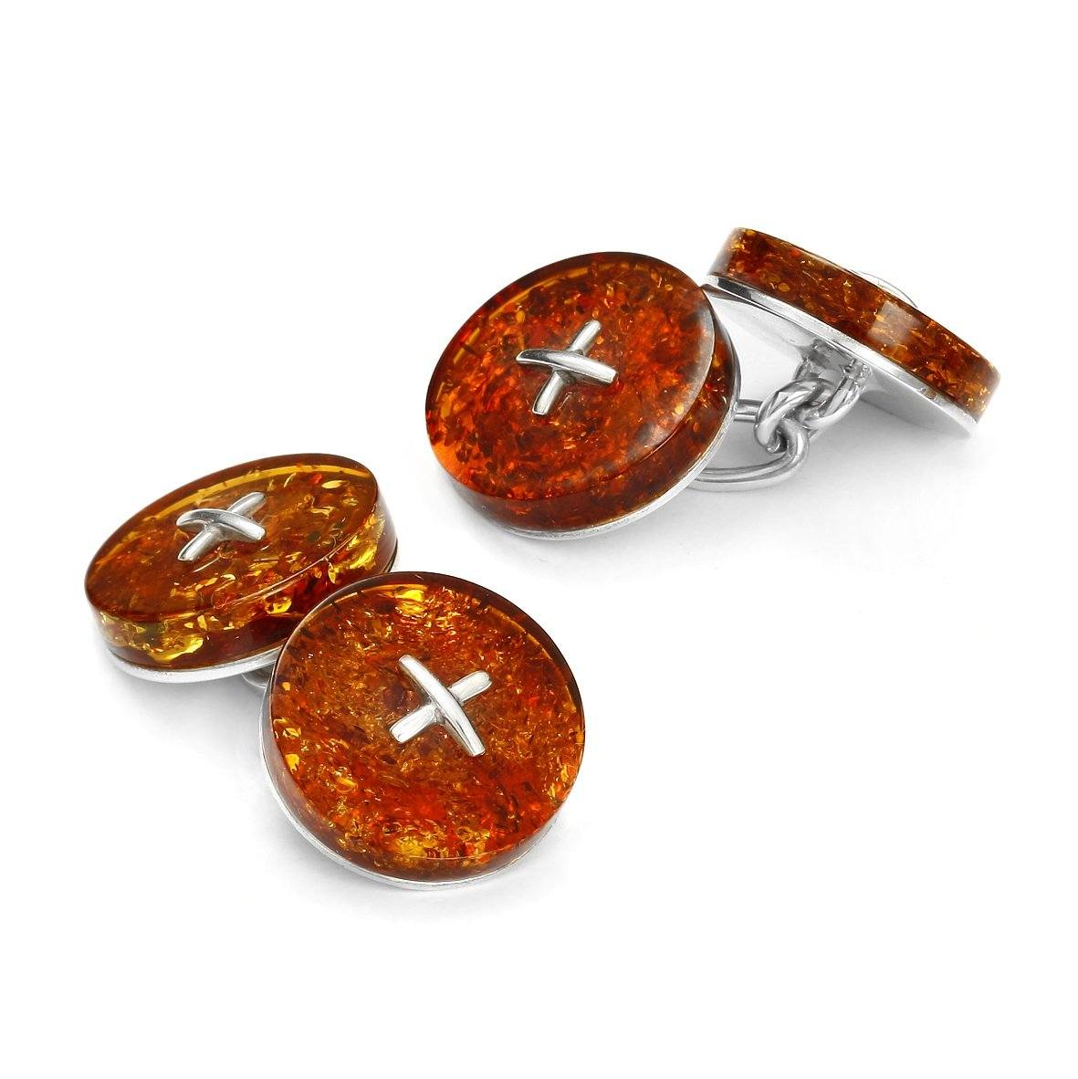 Baltic Amber Button Cufflinks Cufflinks Benson And Clegg 