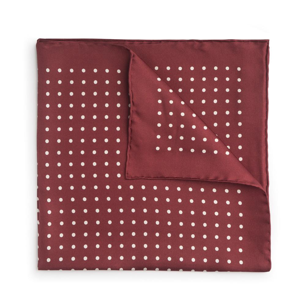 Red With White Polka Dot Silk Pocket Square Accessories Not specified 