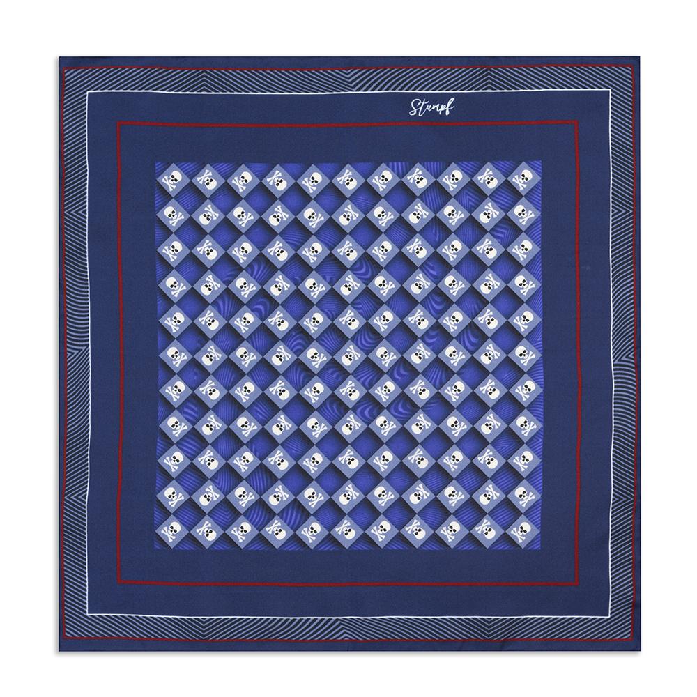 Skull & Crossbones Navy Sea Pocket Square Accessories Not specified 