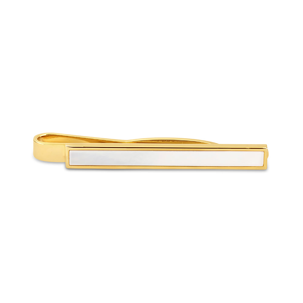 Mother Of Pearl Gold Plated Tie Slide Accessories Benson & Clegg 
