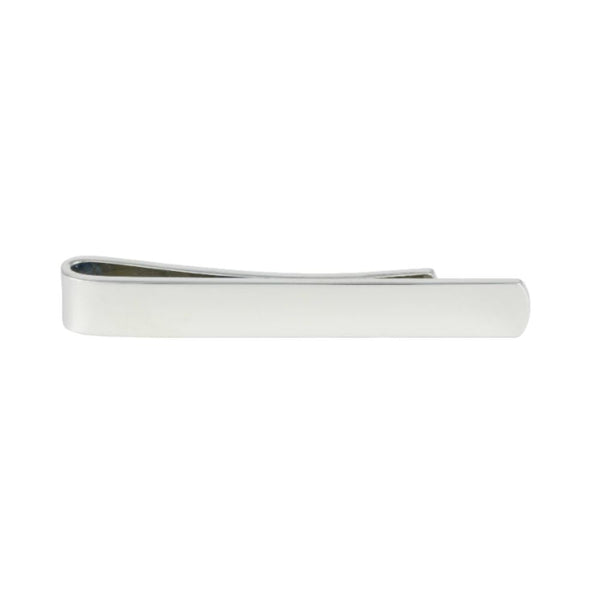 Benson & Clegg Plain Slim Rhodium Tie Slide