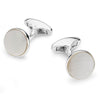 Mother of Pearl Sterling Silver Round Cufflinks Cufflinks Not specified 