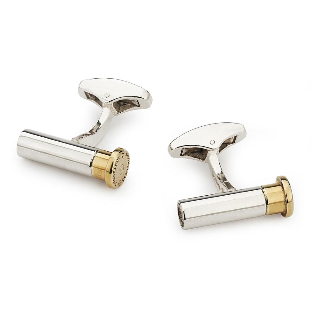 Shotgun Cartridge Sterling Silver With 9ct Gold Cufflinks Cufflinks Not specified 