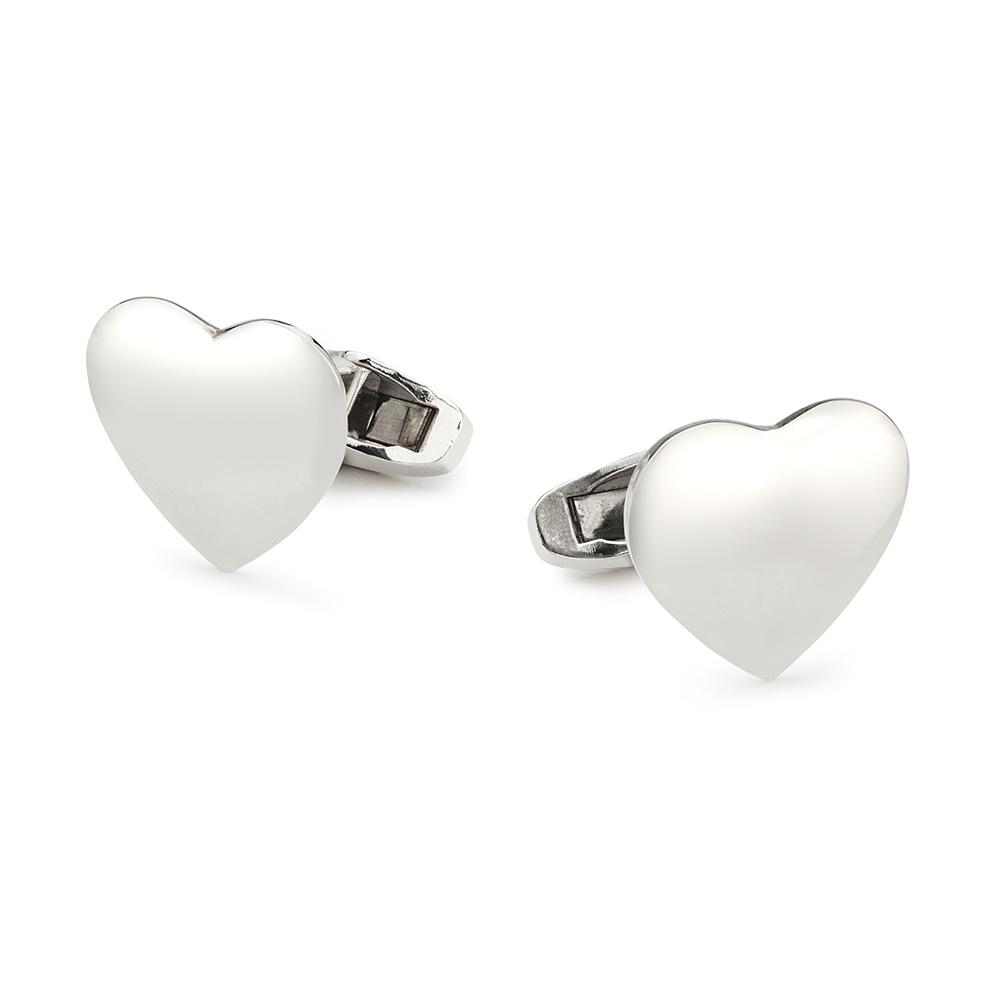 Love Hearts In Sterling Silver Cufflinks Cufflinks Not specified 