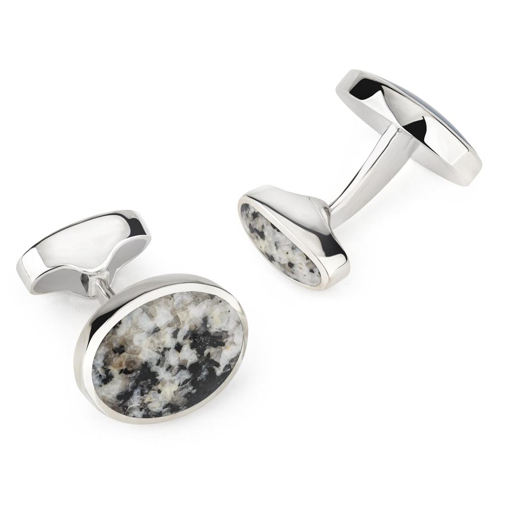 Sterling Silver Oval Cufflinks With Donegal Stone Cufflinks Not specified 