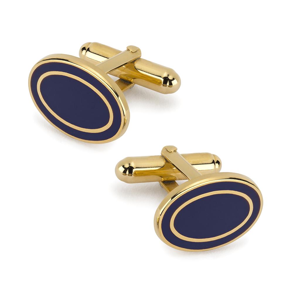Oval Cufflinks In Navy Enamel Cufflinks Not specified 
