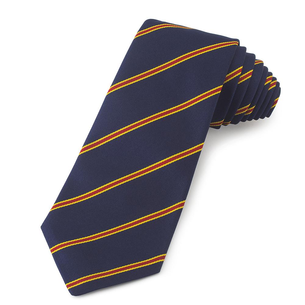 Royal Military Academy Sandhurst (New Pattern) Three-Fold Silk Reppe Tie Neckwear Benson And Clegg 