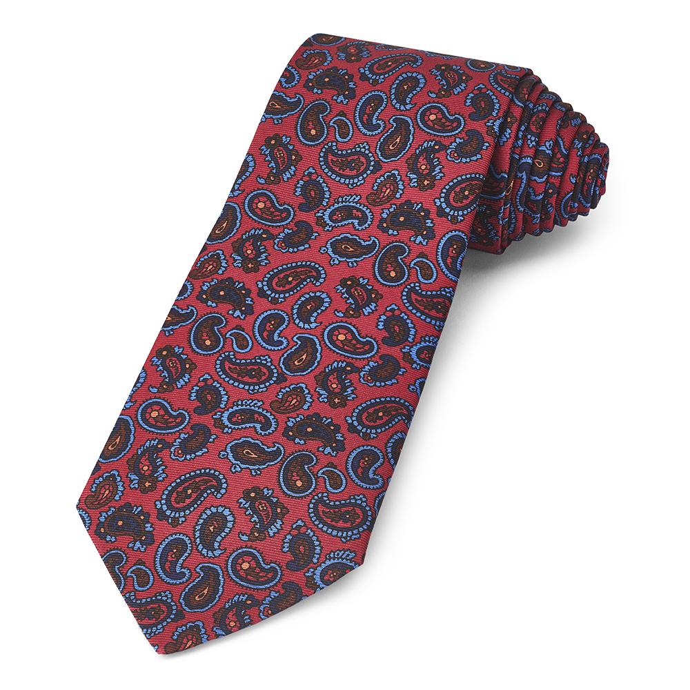 Paisley Ancient Madder Silk Tie In Red Neckwear Benson And Clegg 