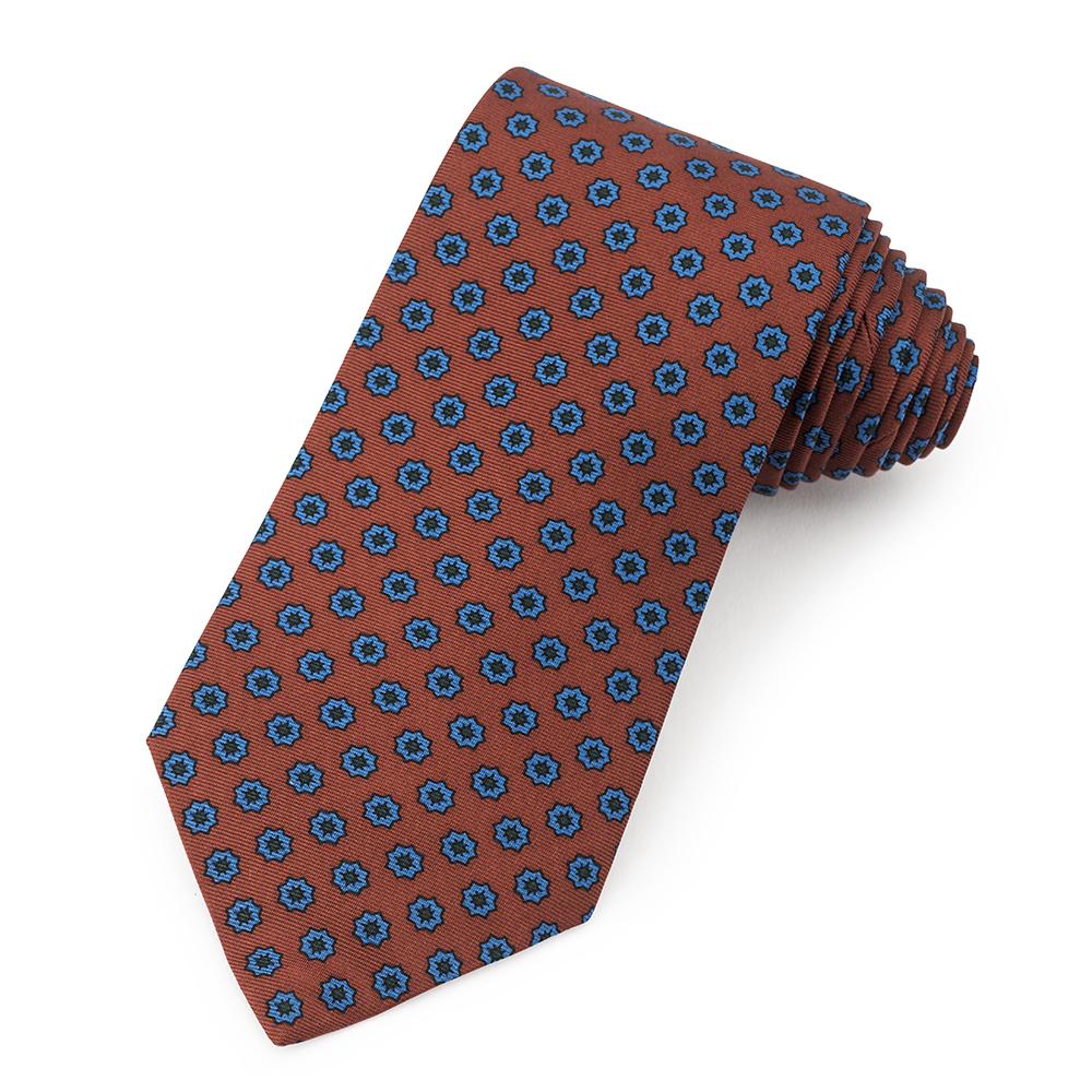 Star Ancient Madder Silk Tie In Brown Neckwear Benson And Clegg 